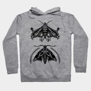 Blackwork Moths Hoodie